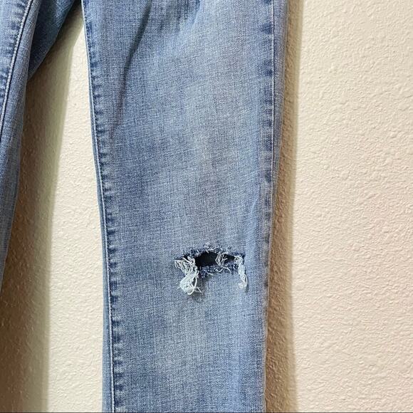 Levi’s 714 Straight Leg Distressed Step Fringe Hem Jeans Womens 29 Raw Zip Fly - Picture 3 of 12